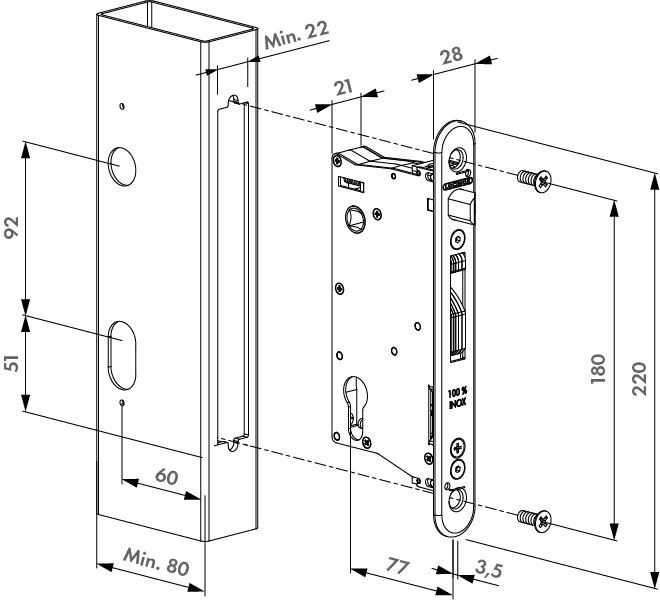 LOCINOX EIGHTYLOCK-M – nacrt