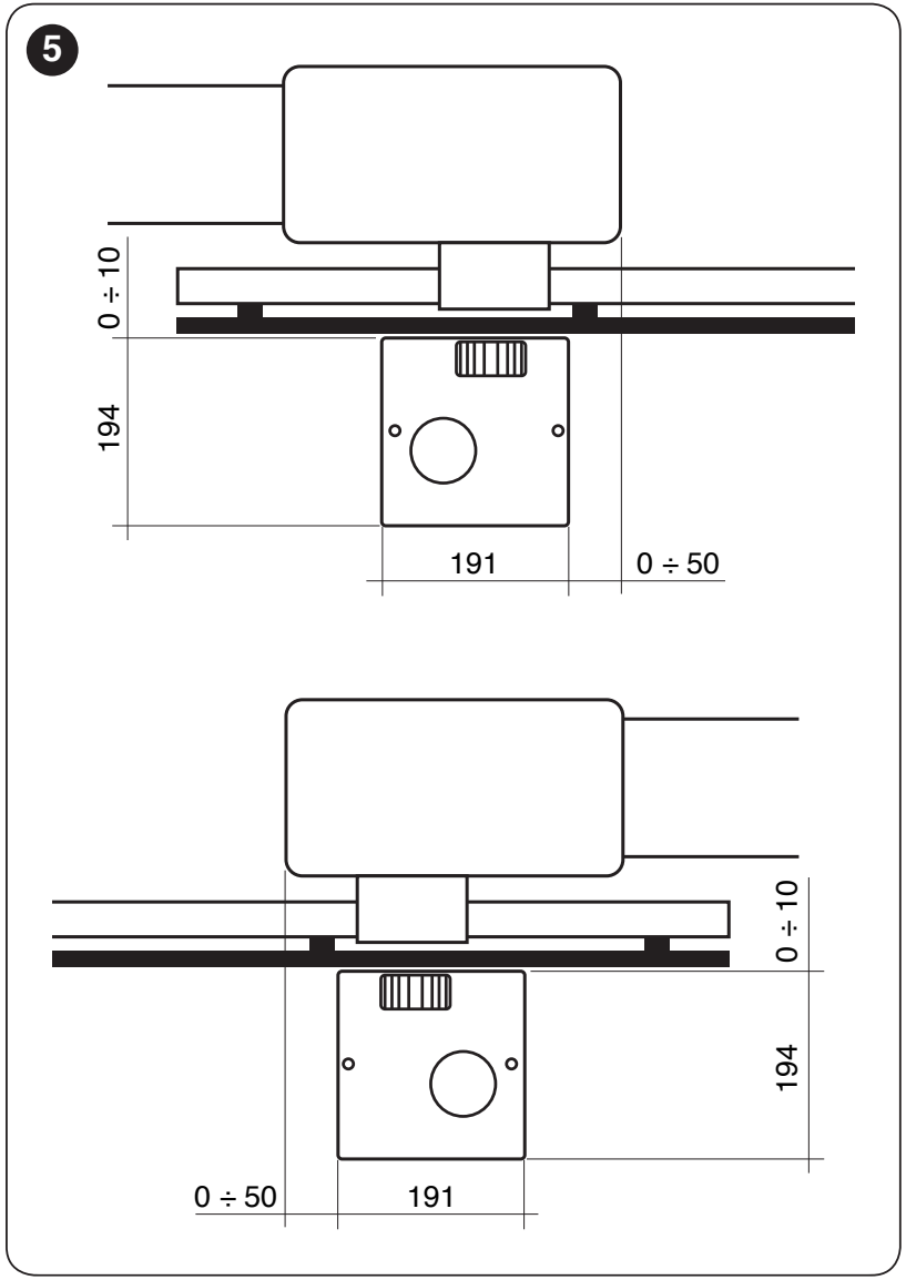 NICE SLIGHT SLH400 – geometrija montaže uz zupčastu letvu