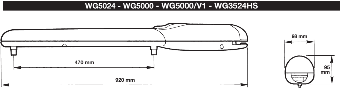WG3524HS – ukupne dimenzije 920 × 98 × 95 mm i hod 470 mm WG3524HS – ukupne dimenzije 920 × 98 × 95 mm i hod 470 mm