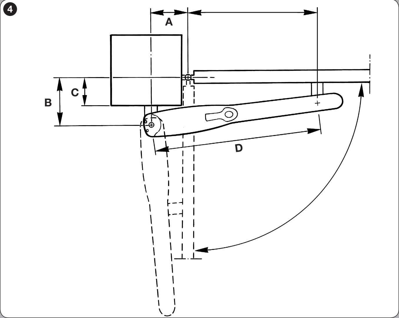 WG3524HS – geometrija A, B, C, D i E pri otvaranju prema unutra WG3524HS – geometrija A, B, C, D i E pri otvaranju prema unutra