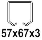 Za C-profil 57x67x3 mm