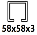 Za C-profil 58x58x3 mm
