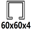 Za C-profil 60x60x4 mm