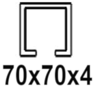 Za C-profil 70x70x4 mm