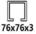 Za C-profil 76x76x3 mm