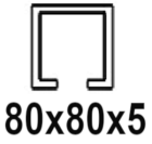 Za C-profil 80x80x5 mm