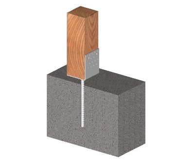 Primjer upotrebe sidrene stope oblika L, 60 mm, s armaturnom šipkom