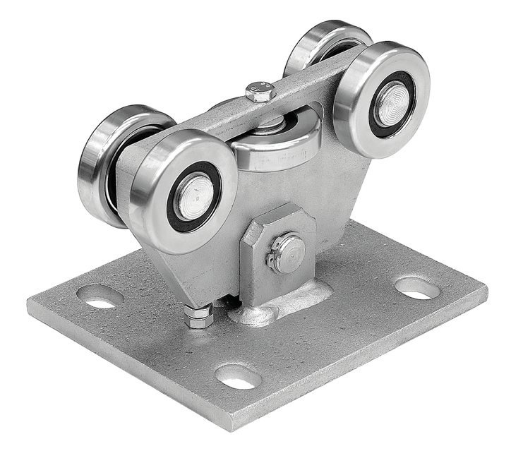 INOX kolica za inox kliznu kapiju s 5 kotačića za C-profil 68x68x3