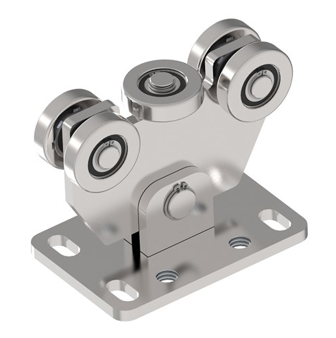 INOX kolica za inox kliznu kapiju s 5 kotačića za C-profil 58x58x3