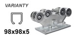 Kolica s 9 valjčića za C-profil 98 × 98 × 5 mm