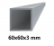 Aluminijski šuplji kvadratni profil 60x60x3 mm, 6 m